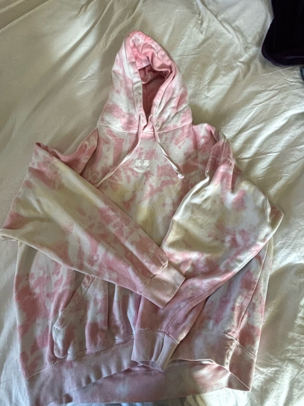 Colortone Pink & Cream Tie-Dye Hoodie